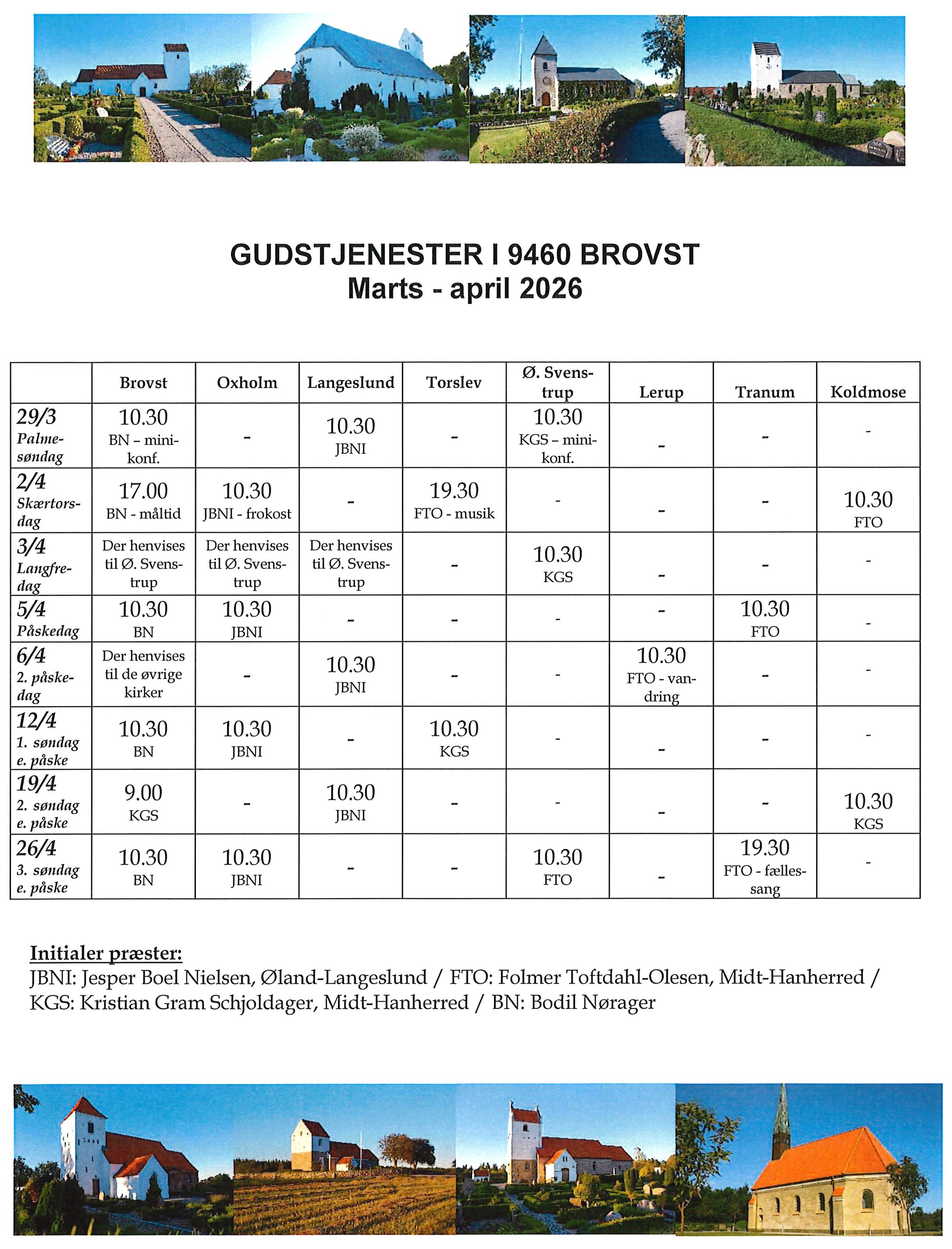 Gudstjenesteliste marts april26